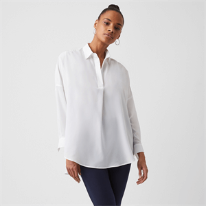 French Connection Rhodes Recycled Crepe Popover Shirt